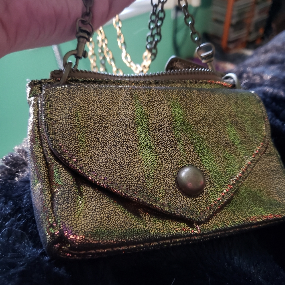 Charlotte Russe small crossbody metallic gold bag